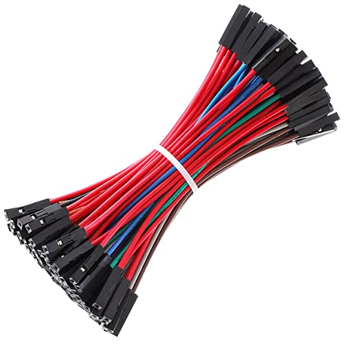 Breadboard Jumper Wires 20AWG, Bestlus Exklusiv Breadboard Jumper Wires 100mm Kabel Steckbrücken Drahtbrücken 10CM F/F, 10 Colors, Pack of 120, Square Head 0.1'' für Arduino Raspberry Pi (4'', F/F) von Bestlus