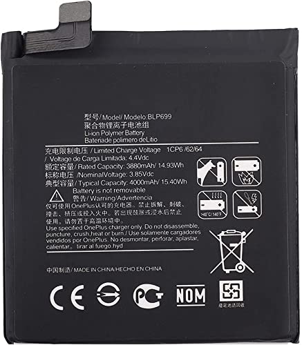 Bestome Ersatz Akku Kompatibel mit BLP699 1ICP6/62/64 1+ 7 pro GM1911 GM1913 GM1917 GM1910 GM1915 3.85V,4000mAh Bestome Ersatz Akku Kompatibel mit BLP699 1ICP6/62/64 1+ 7 pro GM1911 GM1913 GM1917 GM1910 GM1915 3.85V,4000mAh von Bestome