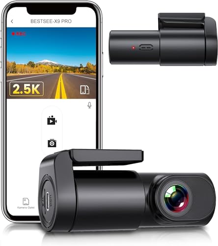 Bestsee Dashcam Auto Vorne, 2.5K WiFi Auto Kamera, Mini Front Dash Kamera für Autos, 170° Weitwinkel, G-Sensor,App Steuerung,Parküberwachung,2.4GHz WiFi,Loop-Aufnahme,Nachtsicht,Max 128G… von Bestsee