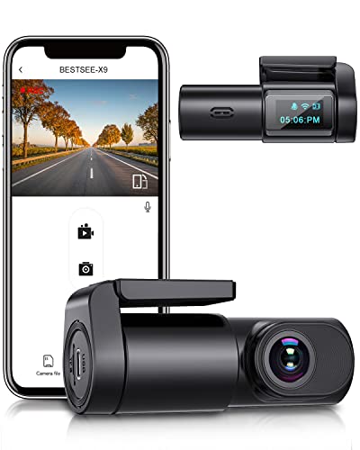 Bestsee Dashcam Auto Vorne,1080P WiFi Auto Kamera, Mini Front Dash Kamera für Autos, 170° Weitwinkel, G-Sensor,App Steuerung,Parküberwachung,2.4GHz WiFi,Loop-Aufnahme,Nachtsicht,Max 128G… von Bestsee