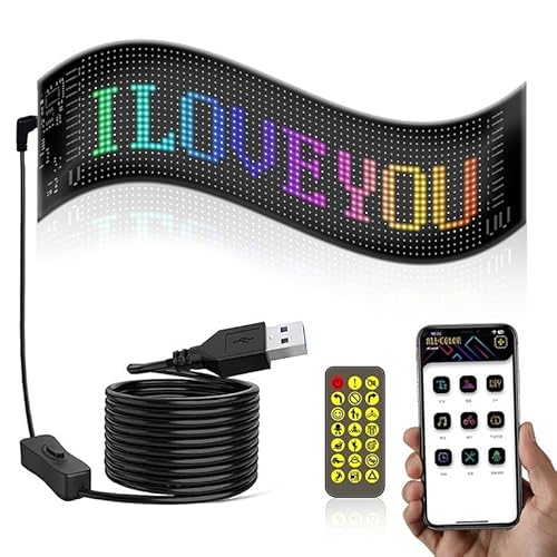 Besttoolifes LED Signage, programmierbar, zweizeilig, digital, intelligentes Licht, RGB, elektronisches Banner, Auto-Shop, Taxi, hinteres Scroll-Text-Panel, kompaktes Display (20 x 64 (102 x 348 mm) von Besttoolifes