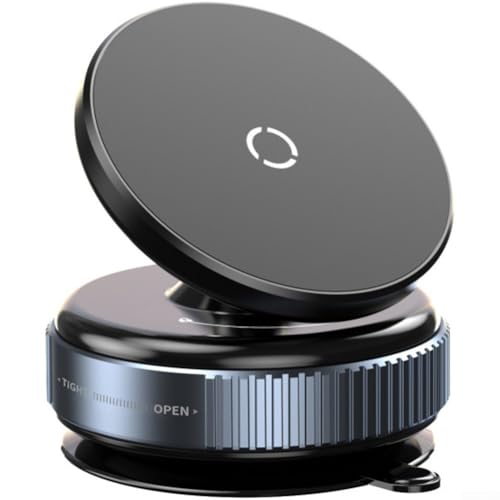Besttoolifes Magnetische KFZ-Handyhalterung, 360° drehbar und einziehbar, Vakuum-Saugnapf-Handyhalterung für Auto, Multi-Scene magnetischer Telefonständer für alle Handys (schwarz) von Besttoolifes