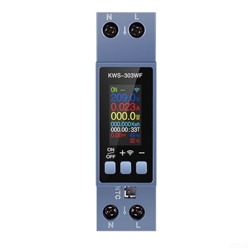 Besttoolifes Multifunktionales 40 A AC-Messgerät, 2,4 cm (0,96 Zoll) Zweiphasen-Wechselstromzähler, TFT-Bildschirm, digitale Anzeige, Spannungsstrom, industrielle Energieüberwachung, für zu Hause von Besttoolifes