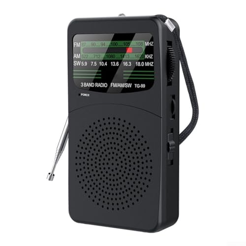 Besttoolifes Tragbares AM/FM/SW-Radio, kompaktes Design, 3-W-Lautsprecher, batteriebetrieben, ABS-Material, schwarz, 12,973,4 cm, ausgestattet mit Tonausgabe von einem großen Lautsprecher Besttoolifes Tragbares AM/FM/SW-Radio, kompaktes Design, 3-W-Lautsprecher, batteriebetrieben, ABS-Material, schwarz, 12,973,4 cm, ausgestattet mit Tonausgabe von einem großen Lautsprecher von Besttoolifes