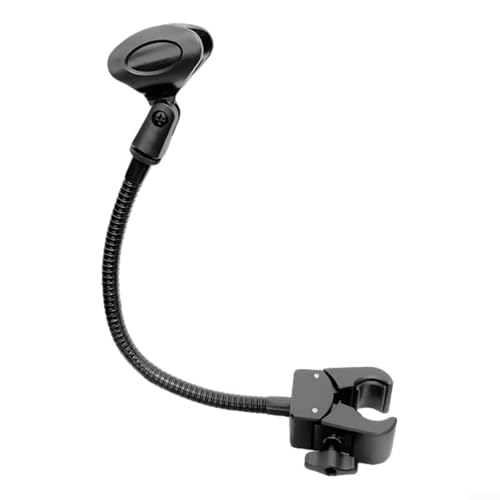 Besttoolifes Verstellbare Handyklemme, Mikrofon-Clip, flexible Erweiterungshalter, 360° drehbar, Desktop-Stativhalterung für Mikrofone, Smartphones, Tablets, 35 cm, Schwarz (Mikrofonclip A) von Besttoolifes