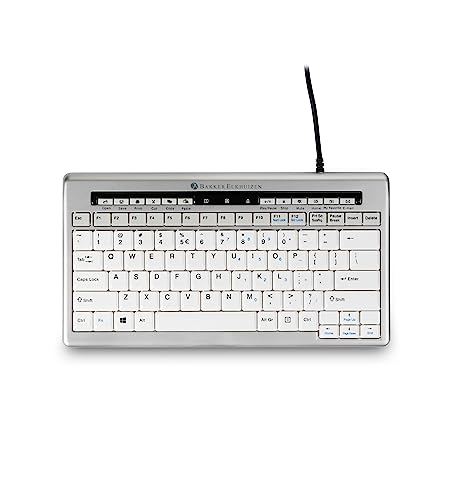 BakkerElkhuizen S-Board 840 Compact Tastatur, US-Layout QWERTY, Kabelgebunden, Hellgrau/Weiß von Besuche den BakkerElkhuizen-Store