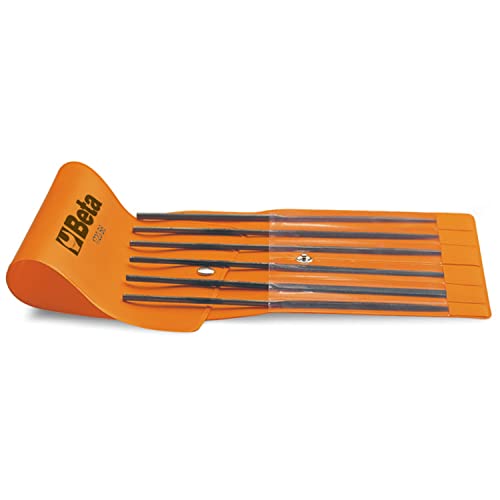 Beta 1720/B6 Nadelfeilensatz (robustes Werkzeug, Werkzeugsatz, 6-teilig inkl. orangefarbenen Aufbewahrungstasche, Gewicht: 65 Gramm, Werkstattzubehör) von Beta