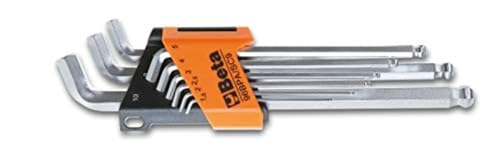 Beta 96BPA/SC9 - Sechskant-Stiftschlüsselsatz, 9teilig, gebogen um 110°, mit kugelförmigem Kopf, extra kurze Seitenausführung von Beta