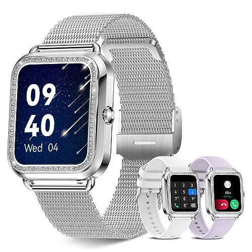 Betatree Smartwatch Damen mit Bluetooth Anrufe, 1,6 Zoll Touchscreen Wasserdicht Fitnessuhr mit 19 Sportmodi Herzfrequenzmonitor Schlafmonitor Schrittzähler, Smart Watch für iOS Android von Betatree