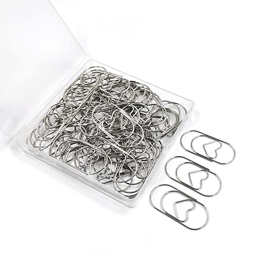 50 Stück Büroklammern Metall, Büroklammern Herz, Büroklammern, Metall Aktenklammern Paper Clips für Schule, Büro, Zuhause(Silber) von Betinyar