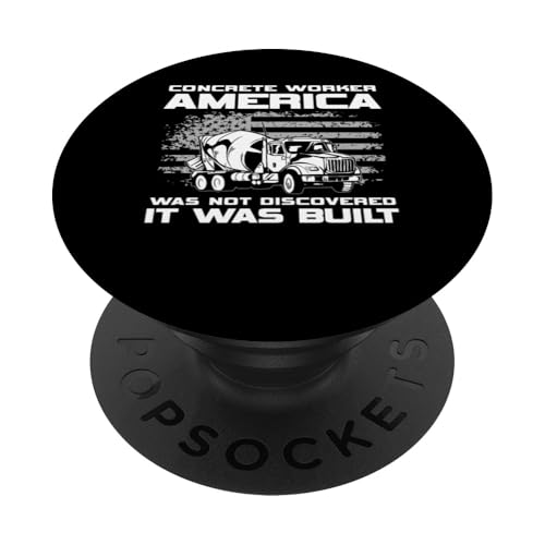 Concrete Worker Crew America USA Flag PopSockets Klebender PopGrip von Betonarbeiter Design Baustelle Idee