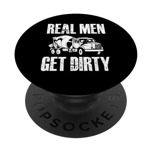Real Men Get Dirty Concrete Worker Crew PopSockets Klebender PopGrip von Betonarbeiter Design Baustelle Idee