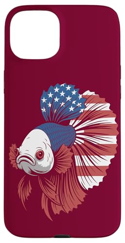 Amerikanischer Betta-Fisch Aquatic USA Betta-Fisch Hülle für iPhone 15 Plus von Betta Fish Lover Gifts & Aquatic Tees