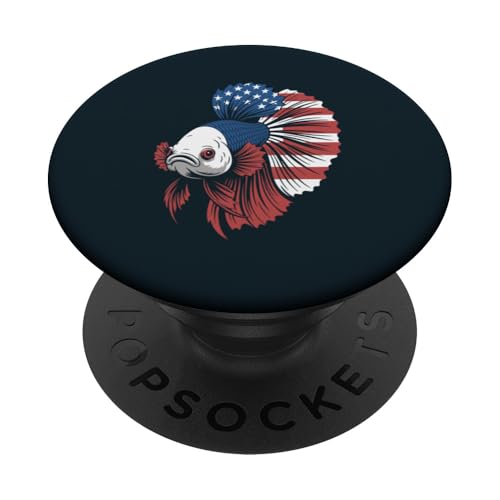 Amerikanischer Betta-Fisch Aquatic USA Betta-Fisch PopSockets Klebender PopGrip von Betta Fish Lover Gifts & Aquatic Tees