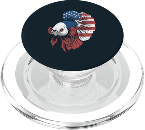 Amerikanischer Betta-Fisch Aquatic USA Betta-Fisch PopSockets PopGrip für MagSafe von Betta Fish Lover Gifts & Aquatic Tees
