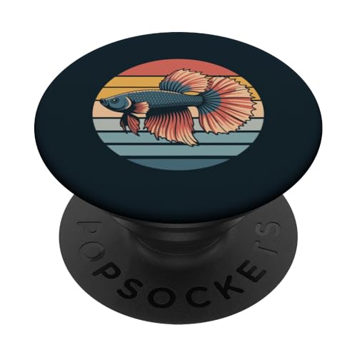 Retro-Betta-Fisch PopSockets Klebender PopGrip Retro-Betta-Fisch PopSockets Klebender PopGrip von Betta Fish Lover Gifts & Aquatic Tees