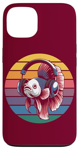 Vintage Betta Fish DJ Kopfhörer Betta Fish Hülle für iPhone 13 von Betta Fish Lover Gifts & Aquatic Tees