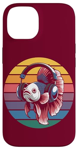 Vintage Betta Fish DJ Kopfhörer Betta Fish Hülle für iPhone 14 von Betta Fish Lover Gifts & Aquatic Tees