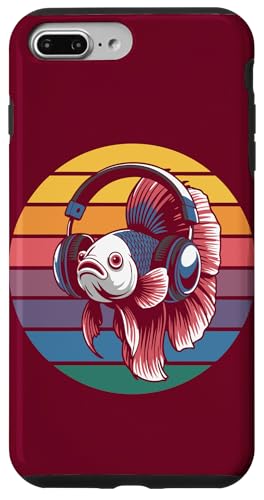 Vintage Betta Fish DJ Kopfhörer Betta Fish Hülle für iPhone 7 Plus/8 Plus von Betta Fish Lover Gifts & Aquatic Tees
