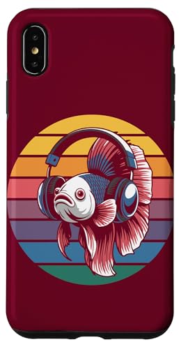 Vintage Betta Fish DJ Kopfhörer Betta Fish Hülle für iPhone XS Max von Betta Fish Lover Gifts & Aquatic Tees