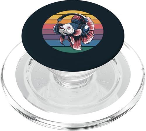 Vintage Betta Fish DJ Kopfhörer Betta Fish PopSockets PopGrip für MagSafe Vintage Betta Fish DJ Kopfhörer Betta Fish PopSockets PopGrip für MagSafe von Betta Fish Lover Gifts & Aquatic Tees