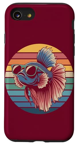 Vintage Betta Fish Sonnenbrille Betta Fish Hülle für iPhone SE (2020) / 7 / 8 von Betta Fish Lover Gifts & Aquatic Tees