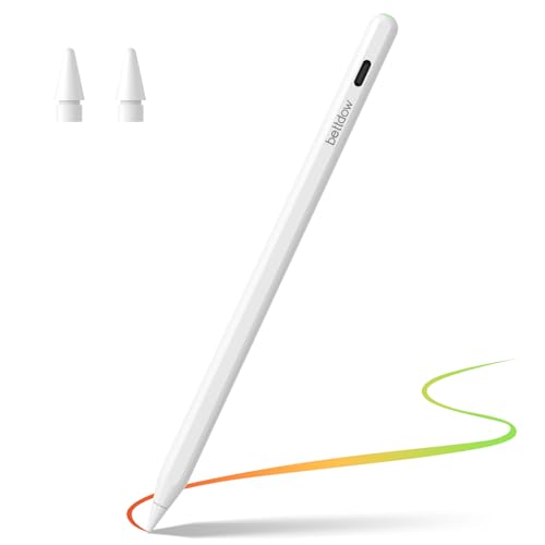 Bettdow Magnetischer Lade Stylus Stift, Kabelloses Laden Palm Rejection Tilt Funktion USB-C Stylus Pen Kompatibel mit iPad Pro 12.9(3./4./5.),Pro 11(1./2./3.), iPad Air 5./4.Gen, Mini 6.Gen, Weiß von Bettdow