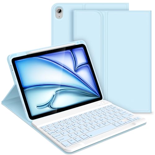Bettdow für iPad Air 6 11" M2 2024 Tastatur Hülle, Blau (Spanisch) von Bettdow