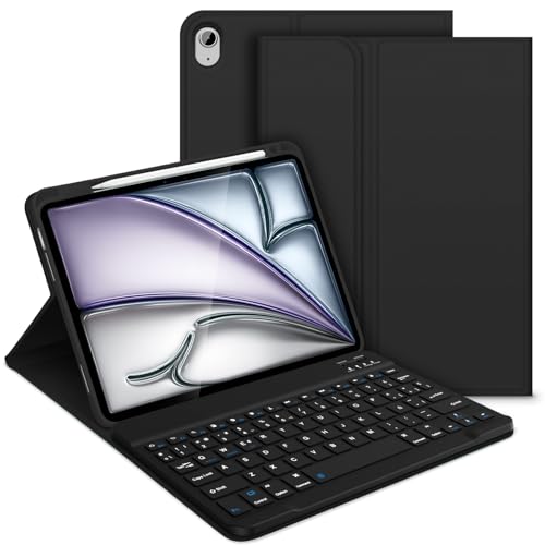 Bettdow für iPad Air 6 11" M2 2024 Tastatur Hülle, Schwarz (Spanisch) von Bettdow