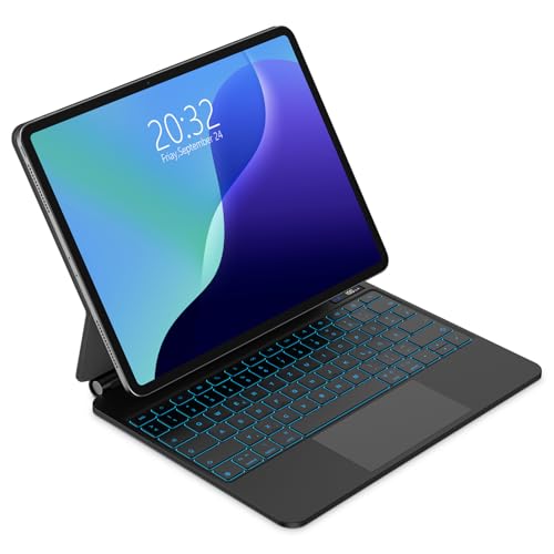 Bettdow für iPad Pro 13 Zoll M4 2024 Tastatur Hülle, Schwebendes Magnetisches Design mit Trackpad, Deutsch QWERTZ-Layout 7 Farbige Beleuchtete Tastatur für iPad Pro 13" M4 2024, Schwarz Bettdow für iPad Pro 13 Zoll M4 2024 Tastatur Hülle, Schwebendes Magnetisches Design mit Trackpad, Deutsch QWERTZ-Layout 7 Farbige Beleuchtete Tastatur für iPad Pro 13" M4 2024, Schwarz von Bettdow