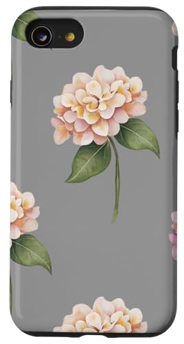 Hortensien-Design, weich, Aquarell, Boho-Stil auf Grau Hülle für iPhone SE (2020) / 7 / 8 von Better You Tees Etc.