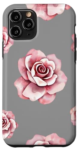 Rosen-Design, weich, Aquarell, Boho-Stil, Blumenmuster auf Grau Hülle für iPhone 11 Pro Rosen-Design, weich, Aquarell, Boho-Stil, Blumenmuster auf Grau Hülle für iPhone 11 Pro von Better You Tees Etc.