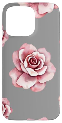 Rosen-Design, weich, Aquarell, Boho-Stil, Blumenmuster auf Grau Hülle für iPhone 15 Pro Max Rosen-Design, weich, Aquarell, Boho-Stil, Blumenmuster auf Grau Hülle für iPhone 15 Pro Max von Better You Tees Etc.