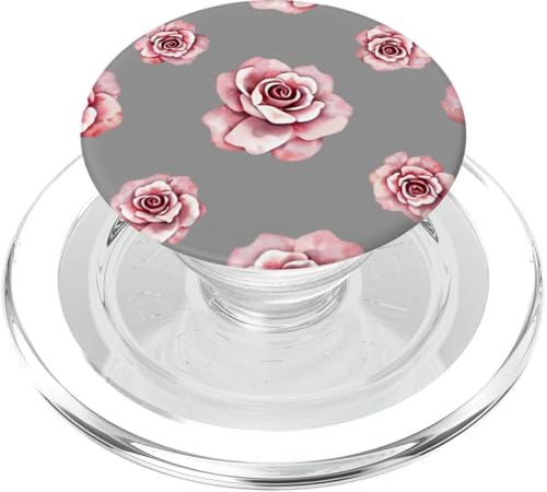 Rosen-Design, weich, Aquarell, Boho-Stil, Blumenmuster auf Grau PopSockets PopGrip für MagSafe Rosen-Design, weich, Aquarell, Boho-Stil, Blumenmuster auf Grau PopSockets PopGrip für MagSafe von Better You Tees Etc.