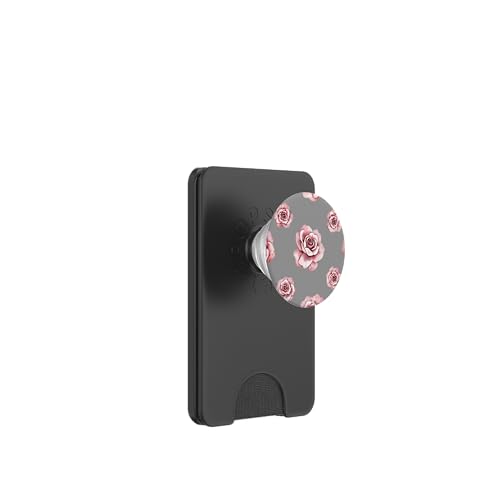 Rosen-Design, weich, Aquarell, Boho-Stil, Blumenmuster auf Grau PopSockets PopWallet für MagSafe Rosen-Design, weich, Aquarell, Boho-Stil, Blumenmuster auf Grau PopSockets PopWallet für MagSafe von Better You Tees Etc.