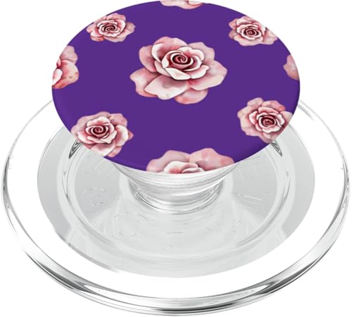 Rosendesign, weiche Aquarellfarben im Boho-Stil, Blumenmuster auf Violett PopSockets PopGrip für MagSafe von Better You Tees Etc.