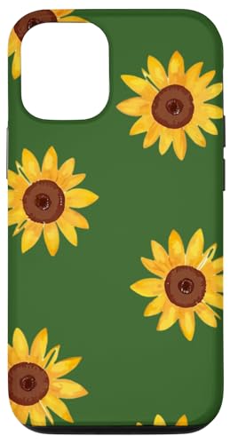 Sonnenblumen-Design, weich, Aquarell, Boho-Stil auf Grün Hülle für iPhone 12/12 Pro Sonnenblumen-Design, weich, Aquarell, Boho-Stil auf Grün Hülle für iPhone 12/12 Pro von Better You Tees Etc.