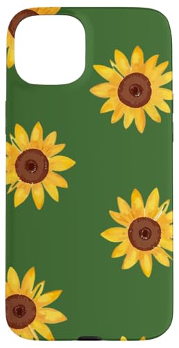Sonnenblumen-Design, weich, Aquarell, Boho-Stil auf Grün Hülle für iPhone 15 Plus Sonnenblumen-Design, weich, Aquarell, Boho-Stil auf Grün Hülle für iPhone 15 Plus von Better You Tees Etc.