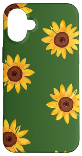 Sonnenblumen-Design, weich, Aquarell, Boho-Stil auf Grün Hülle für iPhone 16 Plus Sonnenblumen-Design, weich, Aquarell, Boho-Stil auf Grün Hülle für iPhone 16 Plus von Better You Tees Etc.