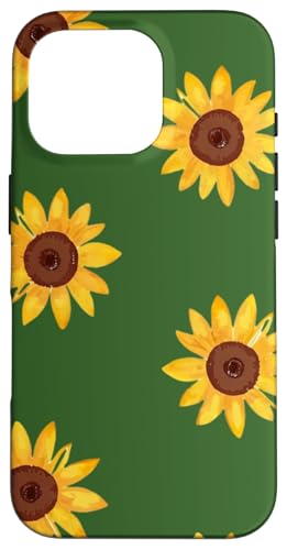 Sonnenblumen-Design, weich, Aquarell, Boho-Stil auf Grün Hülle für iPhone 16 Pro Sonnenblumen-Design, weich, Aquarell, Boho-Stil auf Grün Hülle für iPhone 16 Pro von Better You Tees Etc.