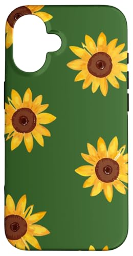 Sonnenblumen-Design, weich, Aquarell, Boho-Stil auf Grün Hülle für iPhone 16 Sonnenblumen-Design, weich, Aquarell, Boho-Stil auf Grün Hülle für iPhone 16 von Better You Tees Etc.