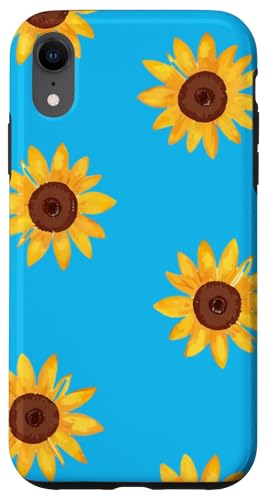 Sonnenblumen-Design, weich, Aquarell, Boho-Stil auf Hellblau Hülle für iPhone XR Sonnenblumen-Design, weich, Aquarell, Boho-Stil auf Hellblau Hülle für iPhone XR von Better You Tees Etc.