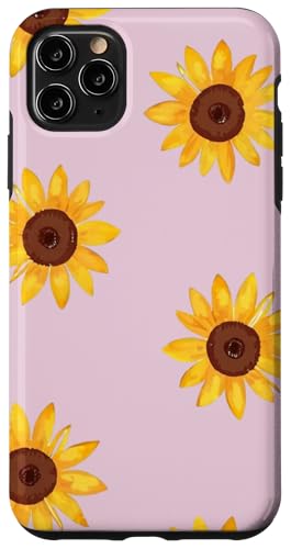Sonnenblumen-Design, weich, Aquarell, Boho-Stil auf Hellrosa Hülle für iPhone 11 Pro Max Sonnenblumen-Design, weich, Aquarell, Boho-Stil auf Hellrosa Hülle für iPhone 11 Pro Max von Better You Tees Etc.
