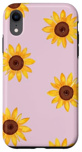 Sonnenblumen-Design, weich, Aquarell, Boho-Stil auf Hellrosa Hülle für iPhone XR Sonnenblumen-Design, weich, Aquarell, Boho-Stil auf Hellrosa Hülle für iPhone XR von Better You Tees Etc.