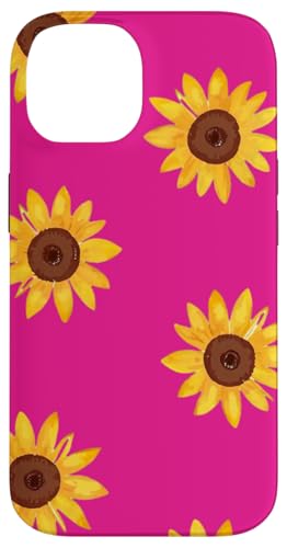 Sonnenblumen-Design, weich, Aquarell, Boho-Stil auf Hot Pink Hülle für iPhone 14 Sonnenblumen-Design, weich, Aquarell, Boho-Stil auf Hot Pink Hülle für iPhone 14 von Better You Tees Etc.