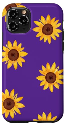 Sonnenblumen-Design, weich, Aquarell, Boho-Stil auf Lila Hülle für iPhone 11 Pro Sonnenblumen-Design, weich, Aquarell, Boho-Stil auf Lila Hülle für iPhone 11 Pro von Better You Tees Etc.