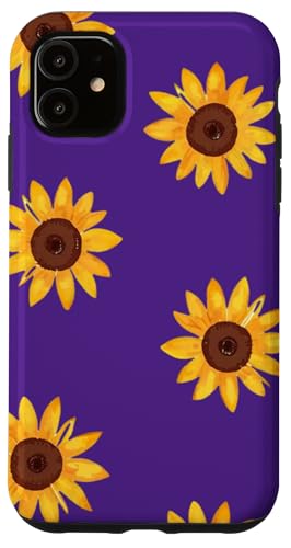 Sonnenblumen-Design, weich, Aquarell, Boho-Stil auf Lila Hülle für iPhone 11 Sonnenblumen-Design, weich, Aquarell, Boho-Stil auf Lila Hülle für iPhone 11 von Better You Tees Etc.