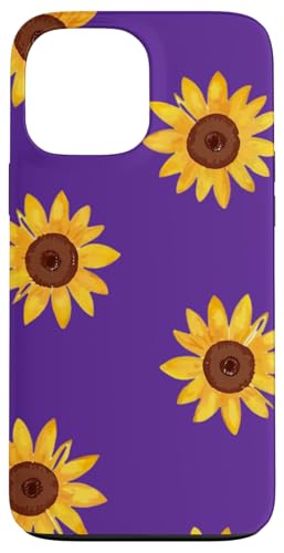 Sonnenblumen-Design, weich, Aquarell, Boho-Stil auf Lila Hülle für iPhone 13 Pro Max Sonnenblumen-Design, weich, Aquarell, Boho-Stil auf Lila Hülle für iPhone 13 Pro Max von Better You Tees Etc.