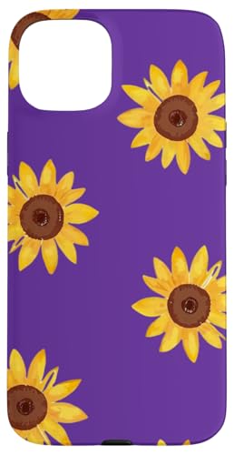 Sonnenblumen-Design, weich, Aquarell, Boho-Stil auf Lila Hülle für iPhone 15 Plus Sonnenblumen-Design, weich, Aquarell, Boho-Stil auf Lila Hülle für iPhone 15 Plus von Better You Tees Etc.