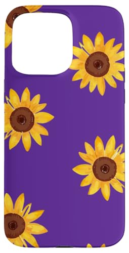 Sonnenblumen-Design, weich, Aquarell, Boho-Stil auf Lila Hülle für iPhone 15 Pro Max Sonnenblumen-Design, weich, Aquarell, Boho-Stil auf Lila Hülle für iPhone 15 Pro Max von Better You Tees Etc.
